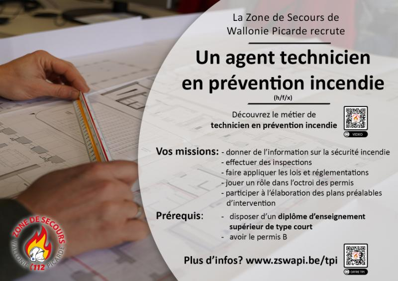 affiche zone secours agent technicien