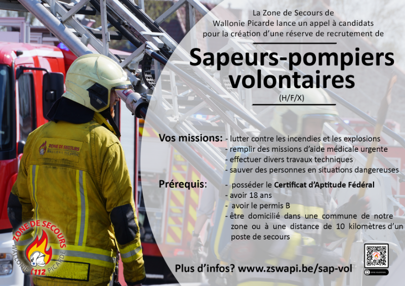 affiche zone secours pompiers